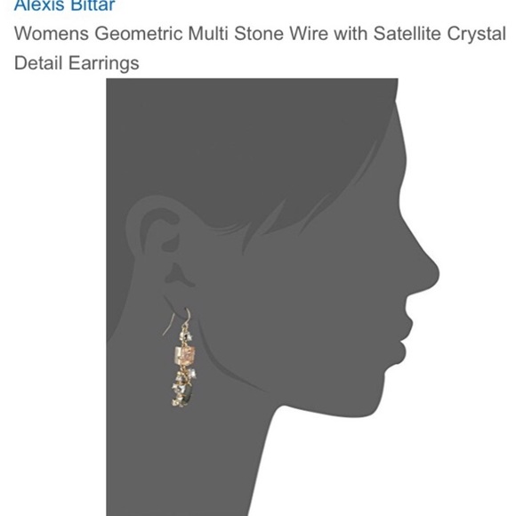 ALEXIS BITTAR • NEW Geometric Labradorite Stone Crystal Satellite Drop Earrings - Picture 4 of 9